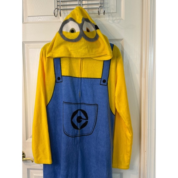 Minions Hooded Fleece Jumpsuit Adult Medium One Piece Pajama (C) - Picture 1 of 6